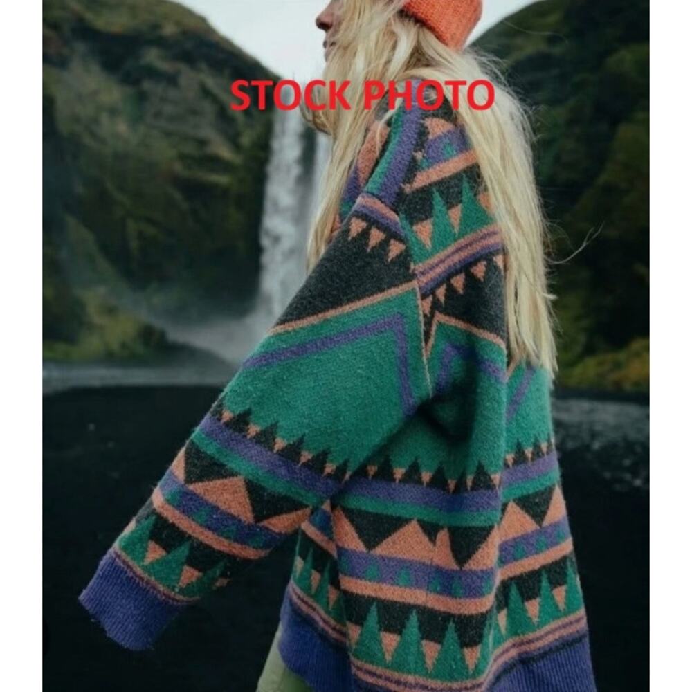 Notice The Reckless x Asa Steinars Oversized Geometric Crewneck Sweater Womens M - Picture 13 of 13